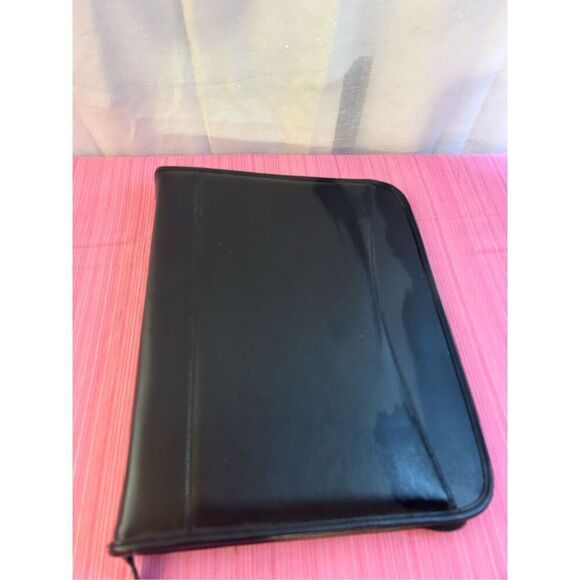 Leather zipper binder organizer planner 14x11 2 Exterior Pockets - Picture 1 of 8